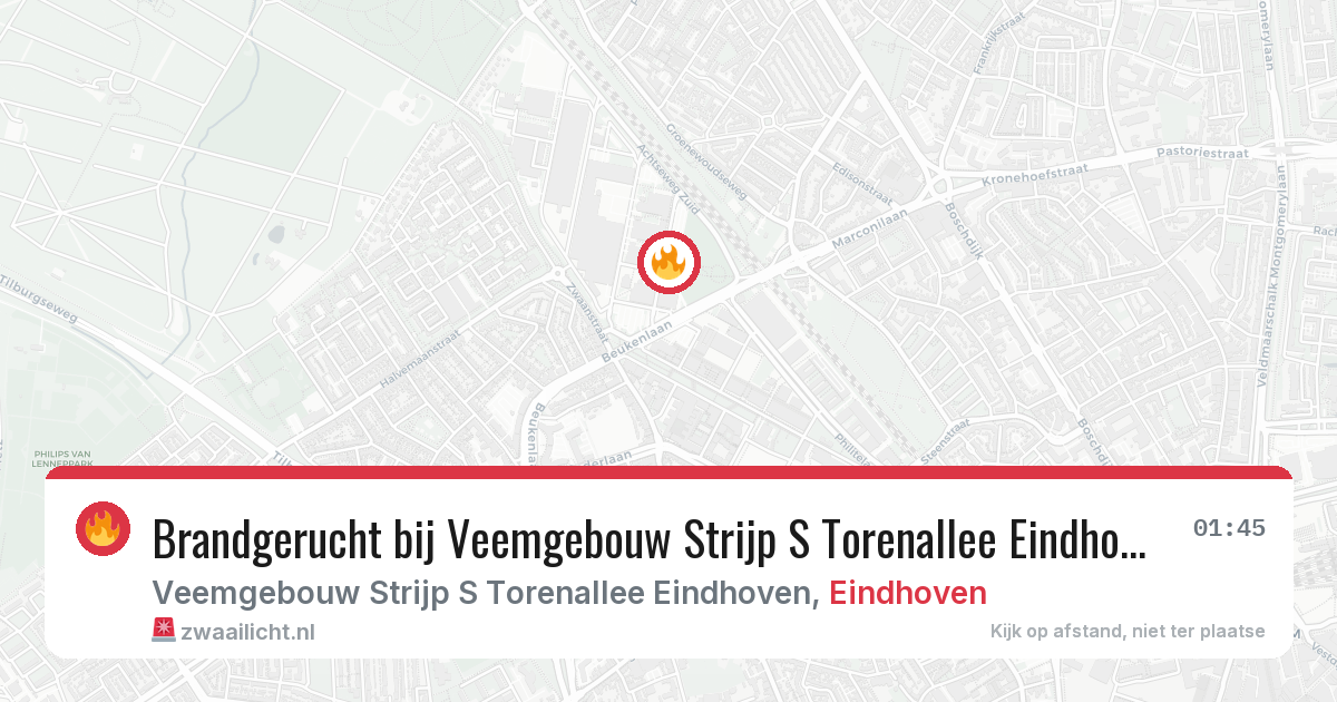 Brandgerucht bij Veemgebouw Strijp S Torenallee Eindhoven in Eindhoven — 25 jun 2026