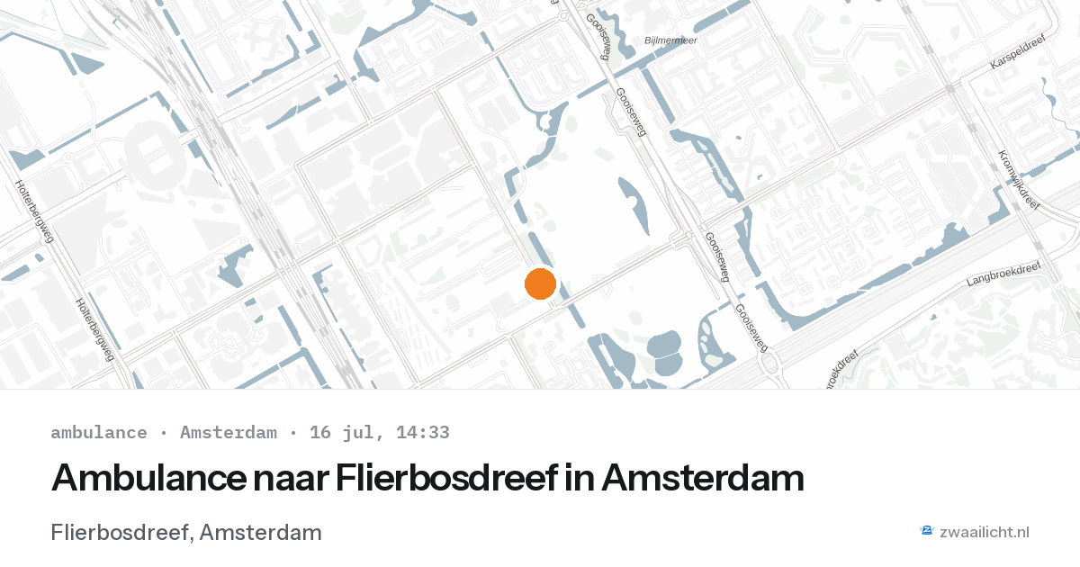 Ambulance naar Flierbosdreef in Amsterdam — 16 jul 2026