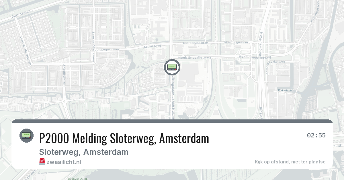 P2000 Melding Sloterweg, Amsterdam — 22 jun 2026