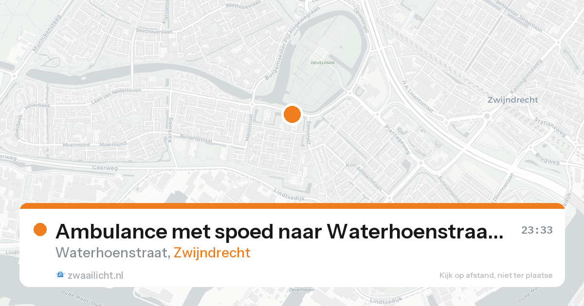 Ambulance met spoed naar Waterhoenstraat in Zwijndrecht — 15 aug 2026