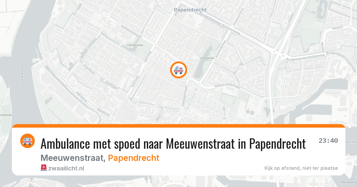 Ambulance met spoed naar Meeuwenstraat in Papendrecht — 7 jul 2026