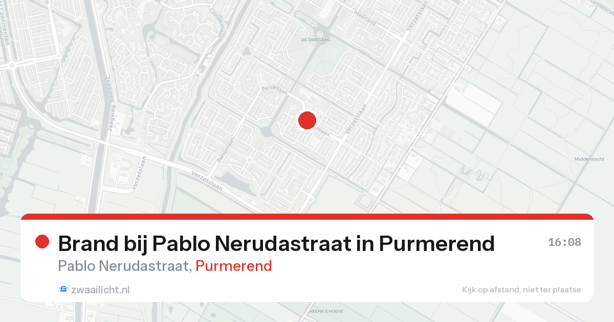 Brand bij Pablo Nerudastraat in Purmerend — 24 aug 2026