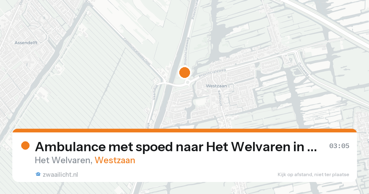 Ambulance met spoed naar Het Welvaren in Westzaan — 28 mei 2026