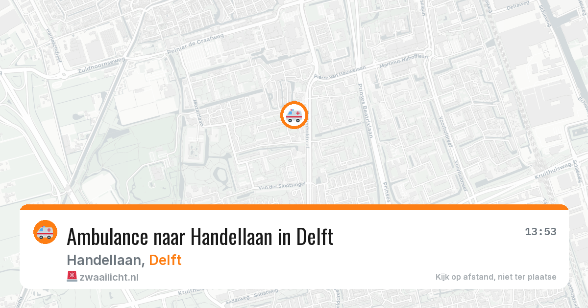 Ambulance naar Handellaan in Delft — 31 jul 2026