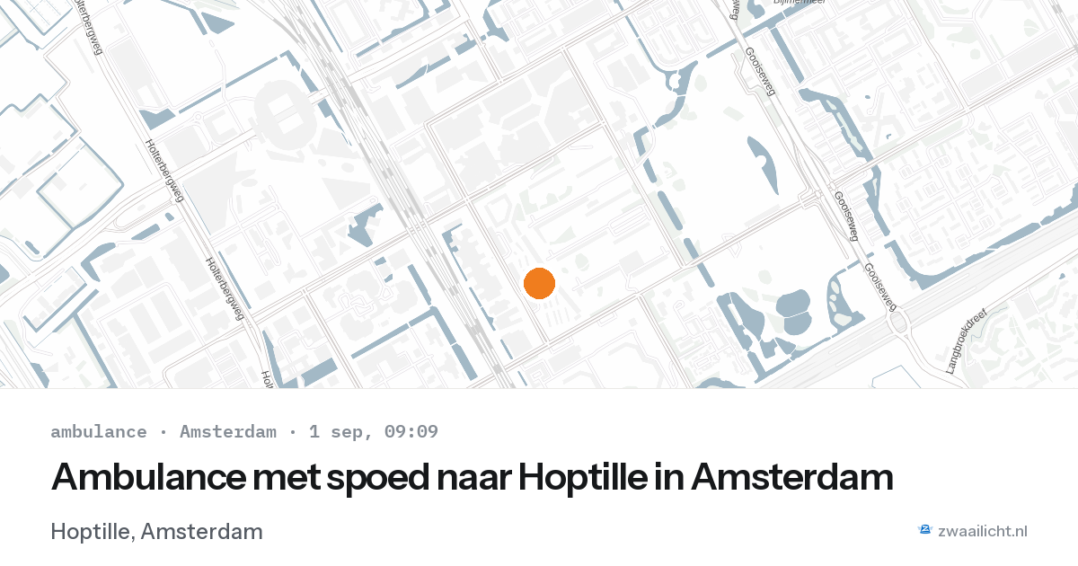 Ambulance met spoed naar Hoptille in Amsterdam — 1 sep 2026