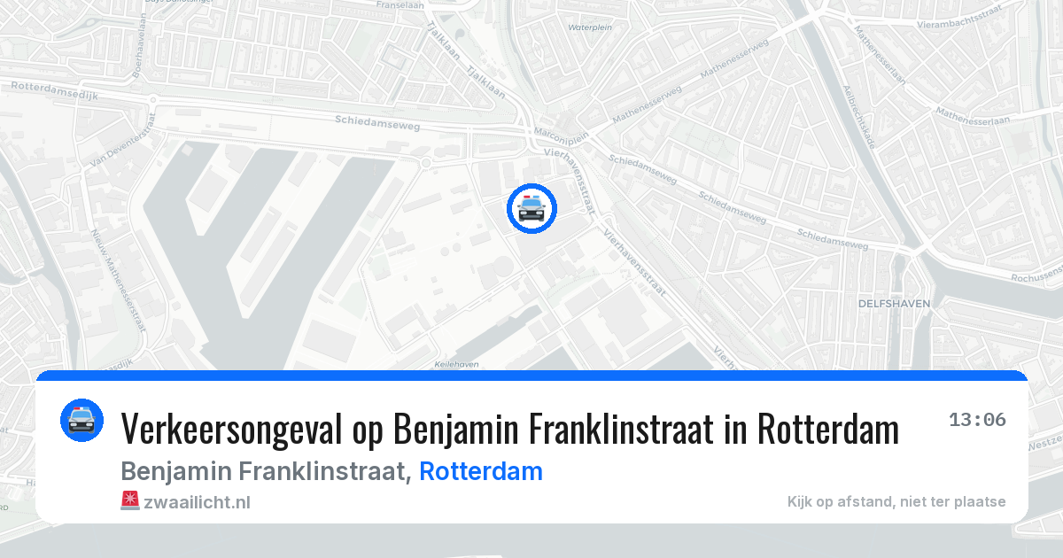 Verkeersongeval op Benjamin Franklinstraat in Rotterdam — 20 jun 2026