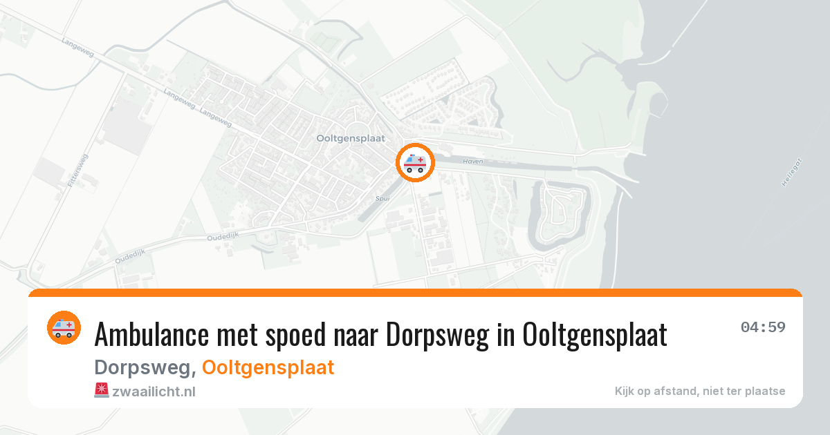 Ambulance met spoed naar Dorpsweg in Ooltgensplaat — 29 jun 2026
