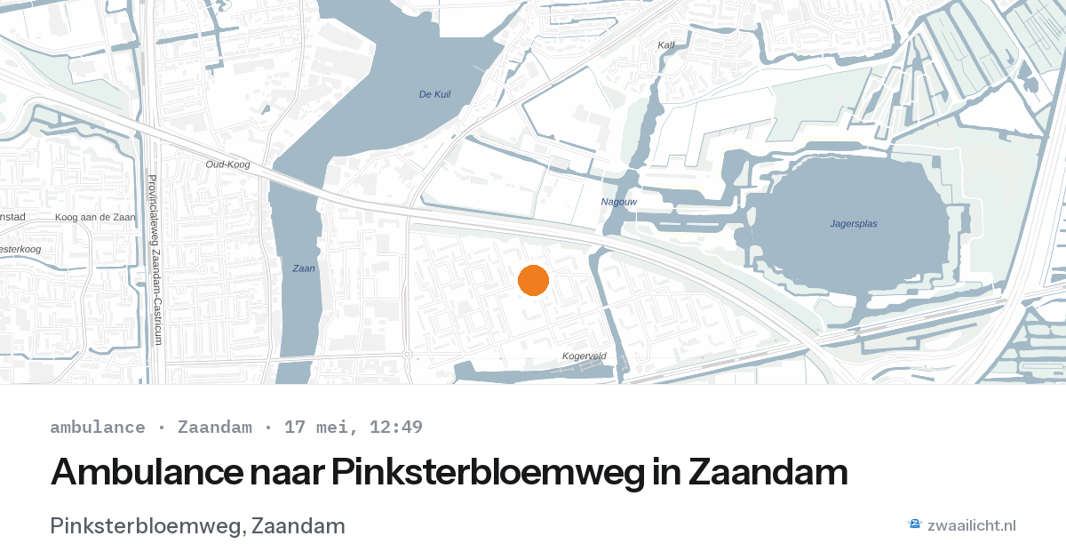 Ambulance naar Pinksterbloemweg in Zaandam — 17 mei 2026