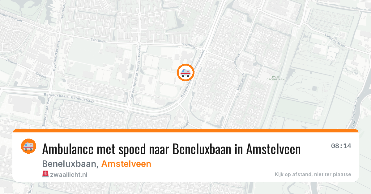 Ambulance met spoed naar Beneluxbaan in Amstelveen — 31 mrt 2026