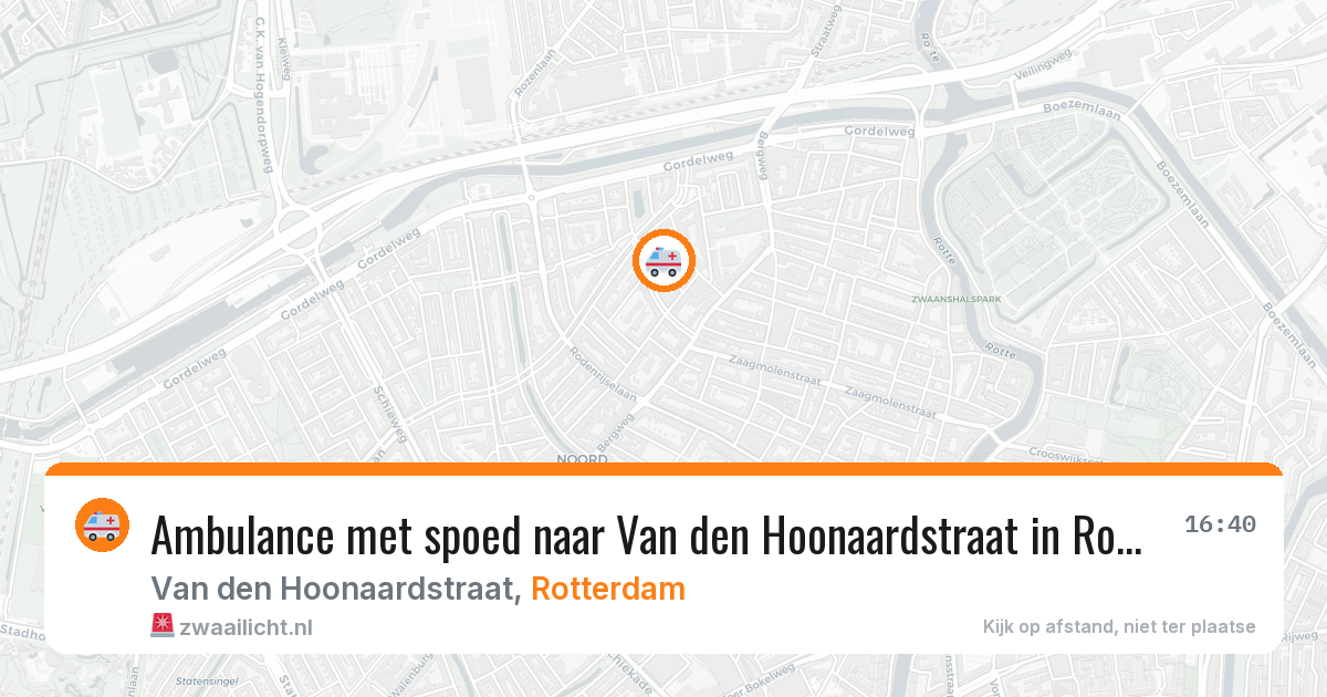 Ambulance met spoed naar Van den Hoonaardstraat in Rotterdam — 22 jun 2026