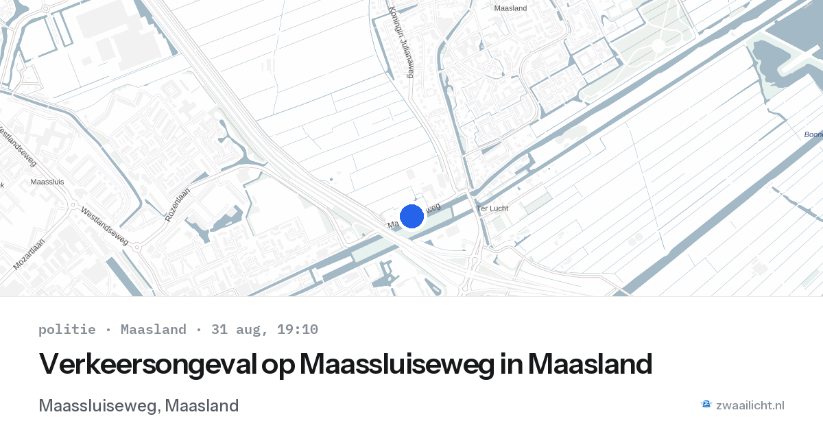 Verkeersongeval op Maassluiseweg in Maasland — 31 aug 2026