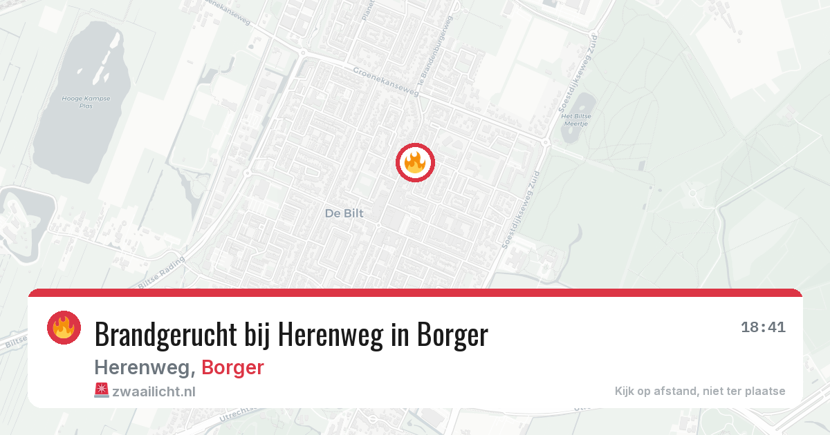 Brandgerucht bij Herenweg in Borger — 20 jul 2026