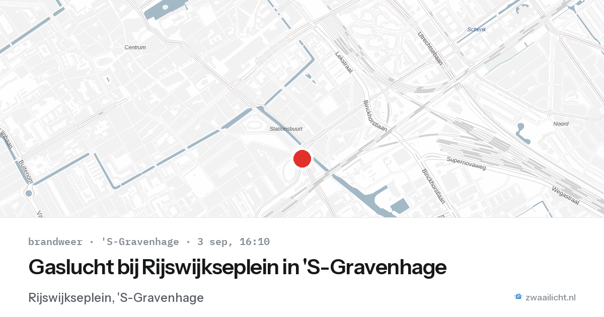 Gaslucht bij Rijswijkseplein in 'S-Gravenhage — 3 sep 2026