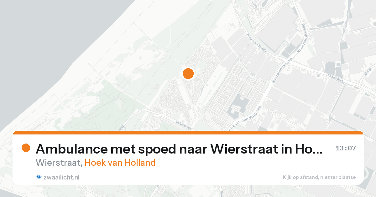Ambulance met spoed naar Wierstraat in Hoek van Holland — 18 aug 2026