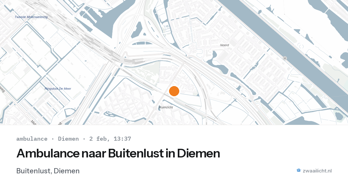 Ambulance naar Buitenlust in Diemen — 2 feb 2026
