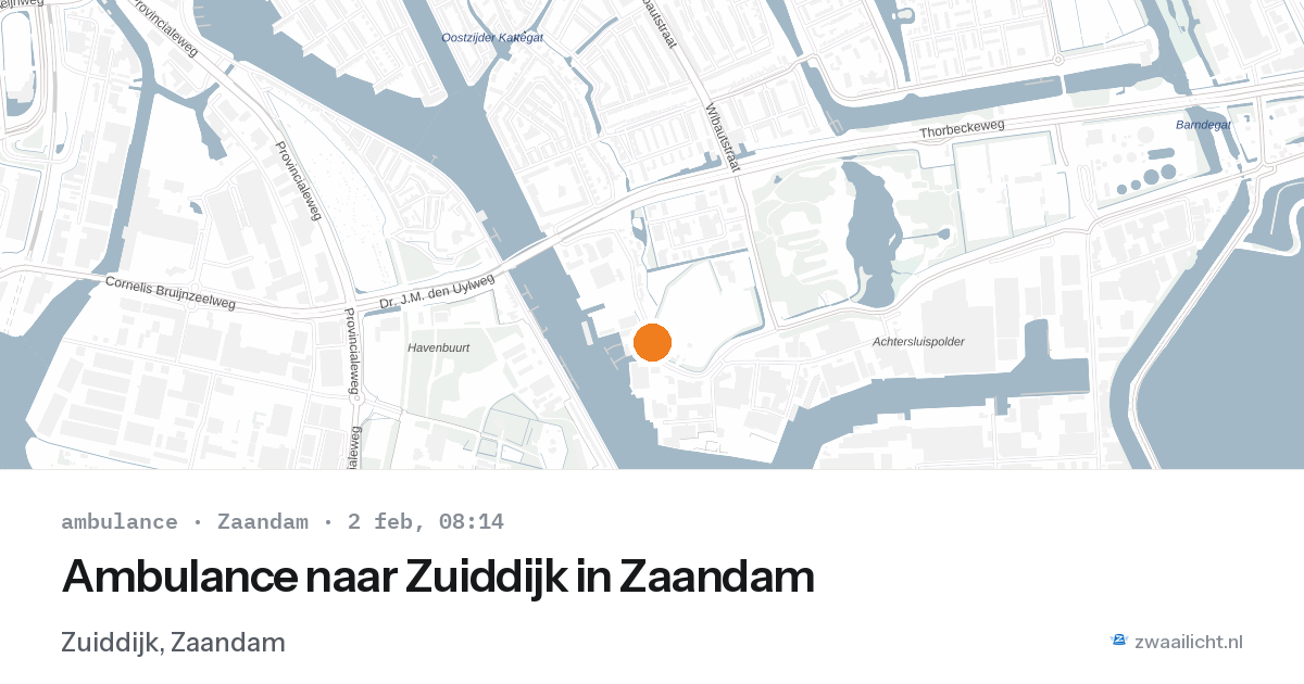 Ambulance naar Zuiddijk in Zaandam — 2 feb 2026