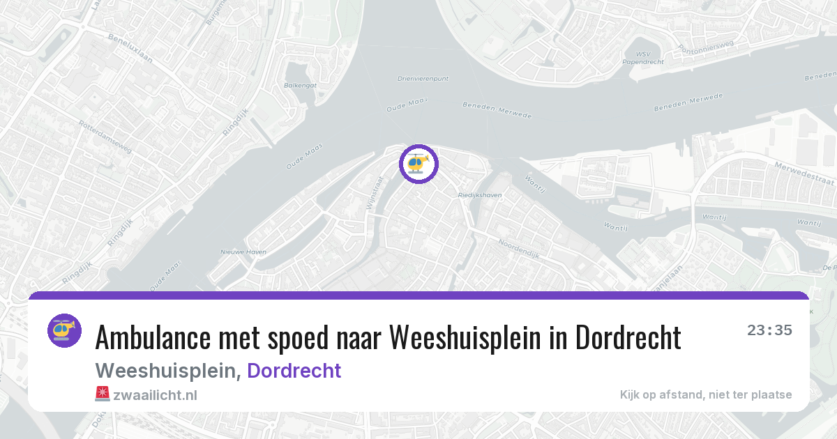 Ambulance met spoed naar Weeshuisplein in Dordrecht — 7 jul 2026