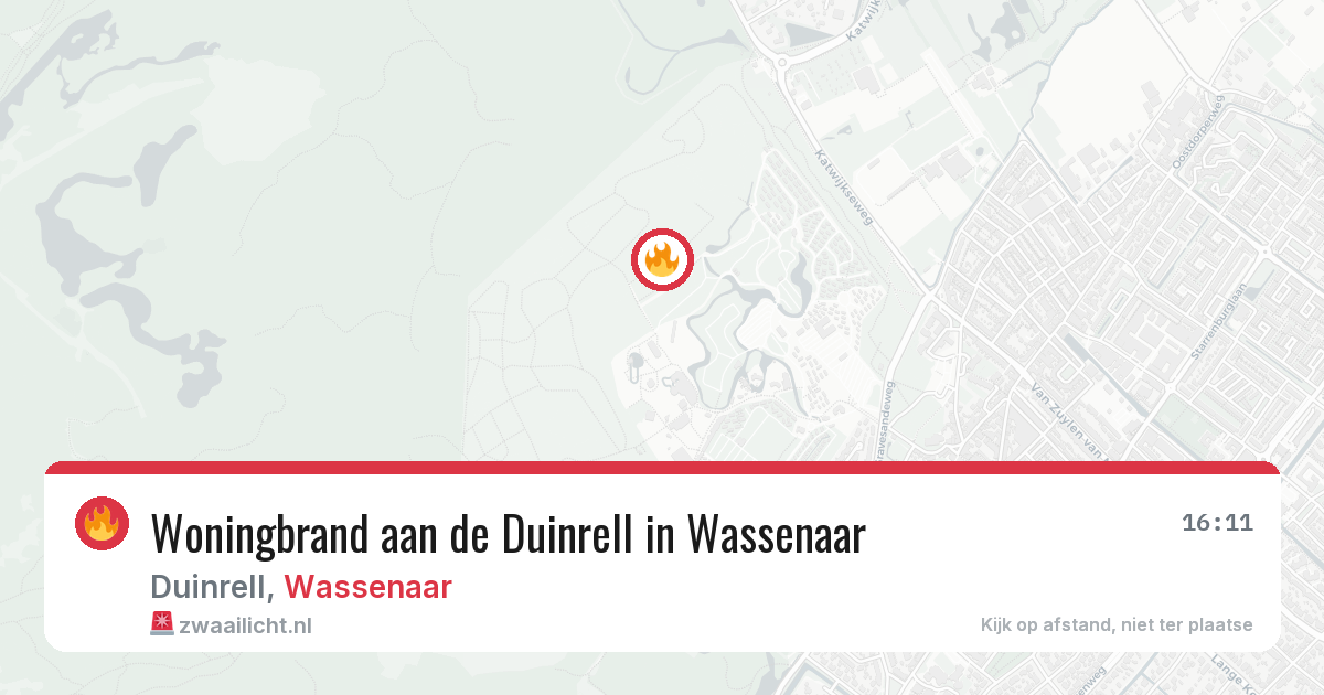 Woningbrand aan de Duinrell in Wassenaar — 4 apr 2026