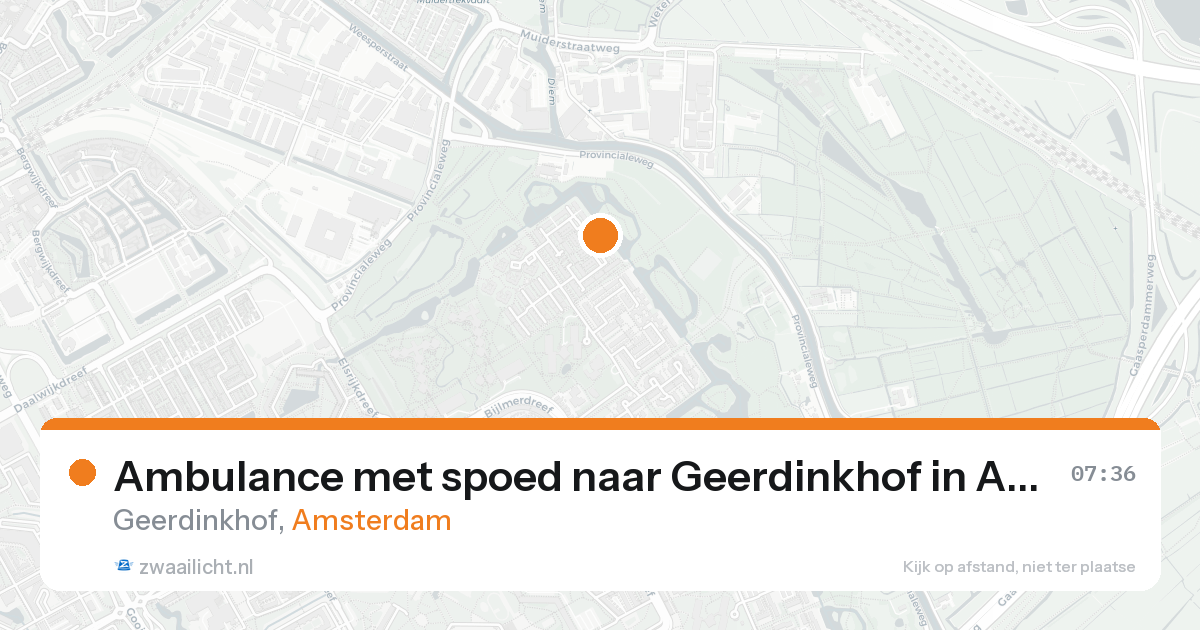 Ambulance met spoed naar Geerdinkhof in Amsterdam — 25 aug 2026
