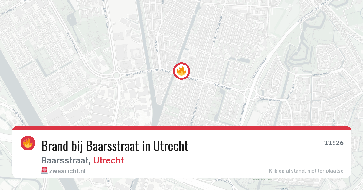 Brand bij Baarsstraat in Utrecht — 25 mei 2026