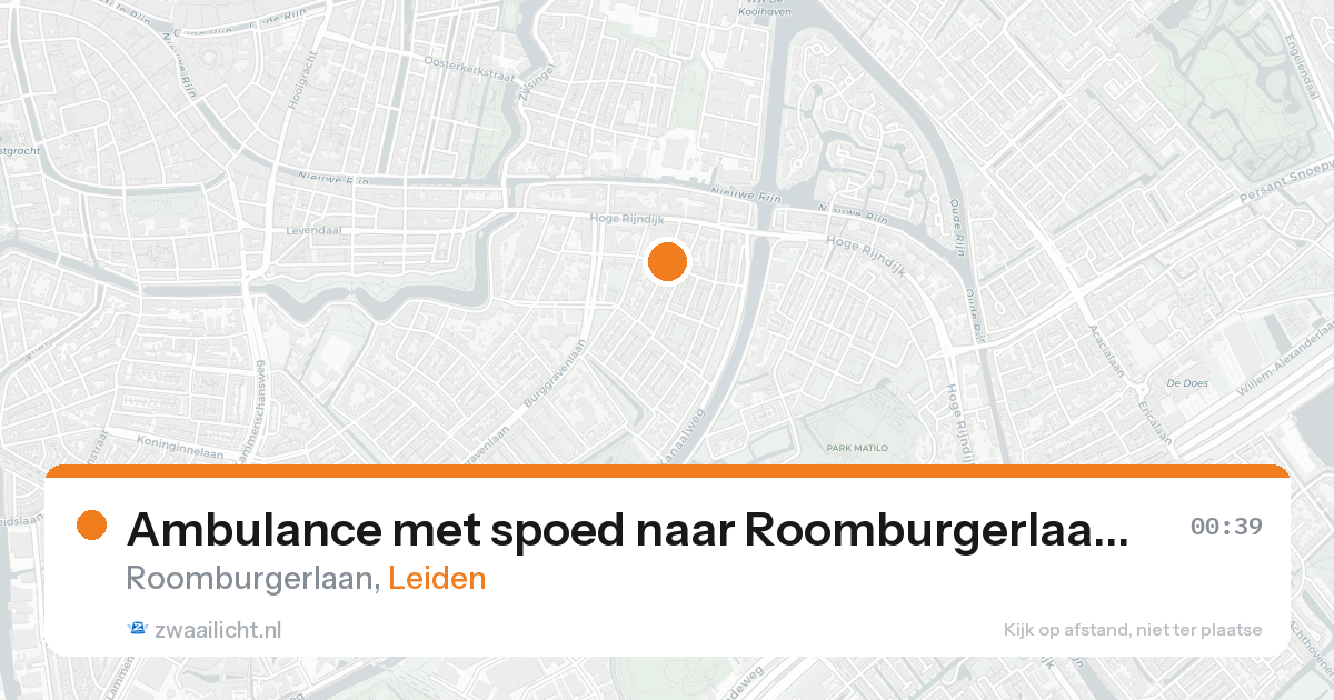 Ambulance met spoed naar Roomburgerlaan in Leiden — 25 aug 2026