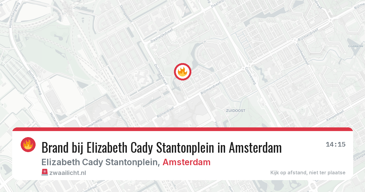 Brand bij Elizabeth Cady Stantonplein in Amsterdam — 29 jul 2026