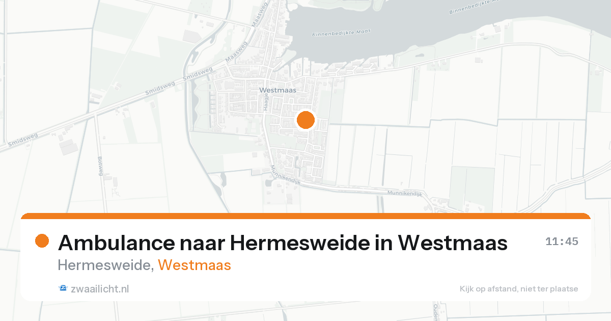 Ambulance naar Hermesweide in Westmaas — 23 aug 2026