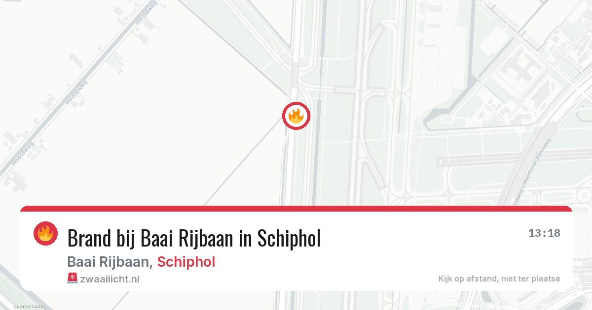 Brand bij Baai Rijbaan in Schiphol — 9 jun 2026