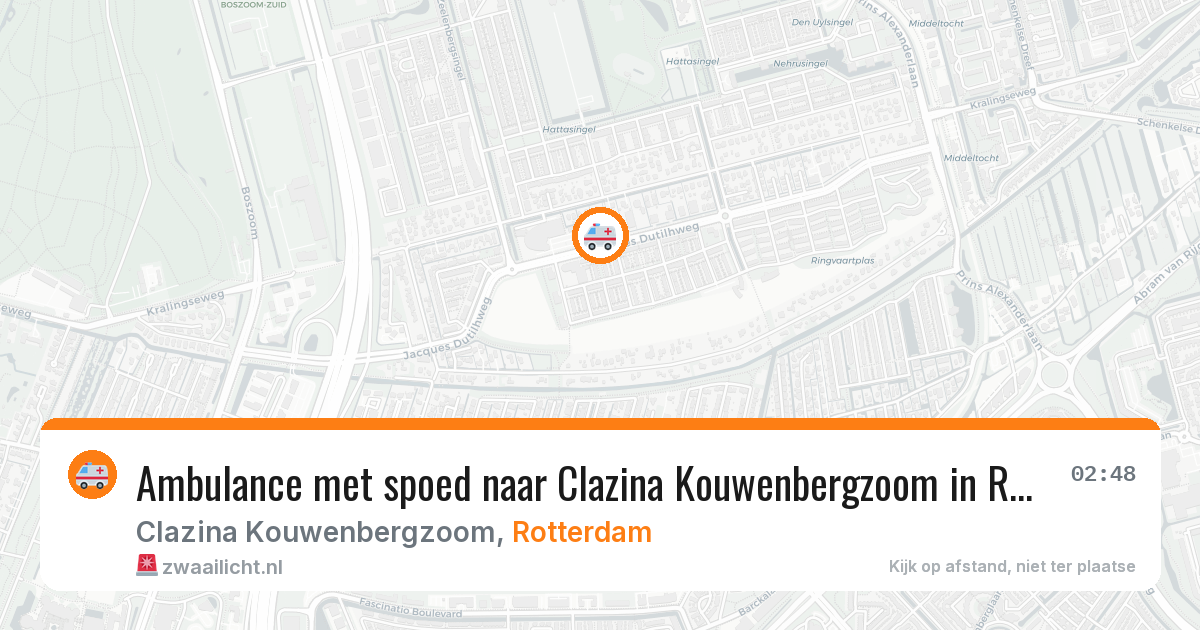 Ambulance met spoed naar Clazina Kouwenbergzoom in Rotterdam — 17 jul 2026