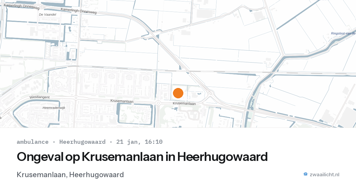 Ongeval op Krusemanlaan in Heerhugowaard — 21 jan 2026