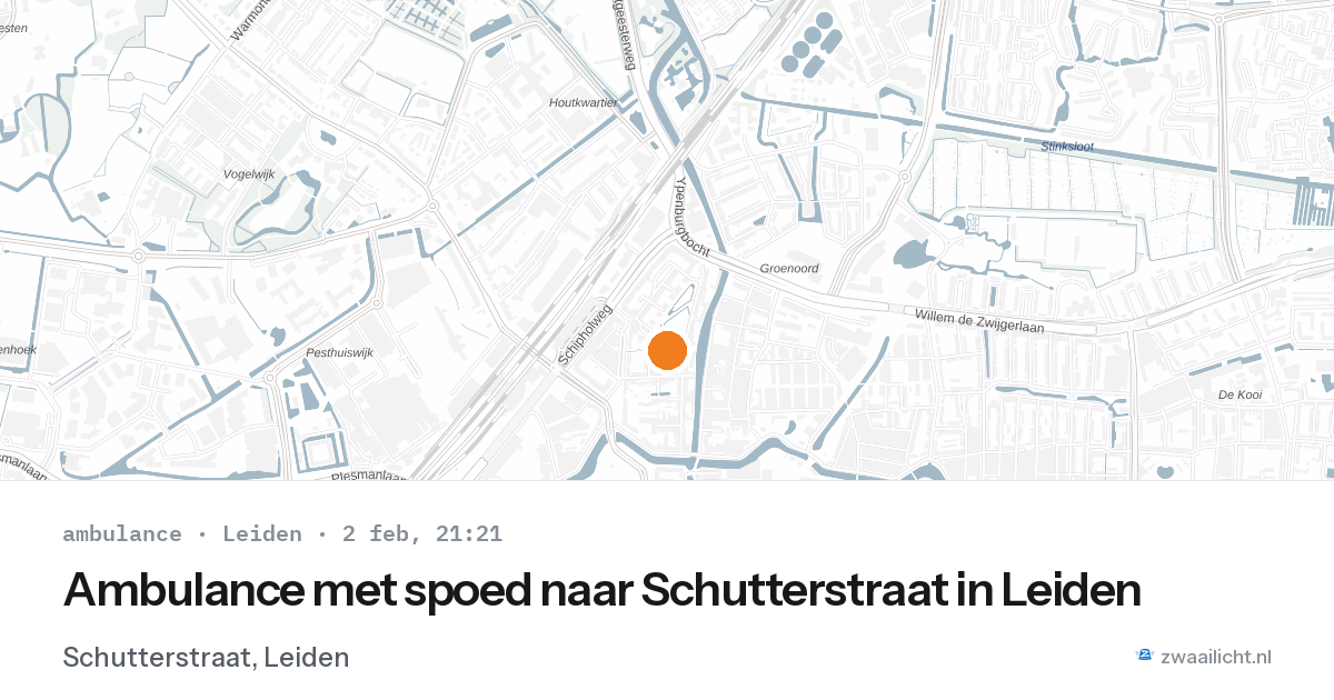 Ambulance met spoed naar Schutterstraat in Leiden — 2 feb 2026