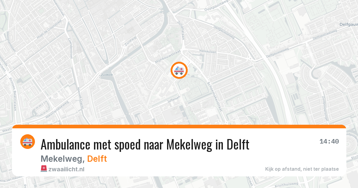 Ambulance met spoed naar Mekelweg in Delft — 12 jun 2026
