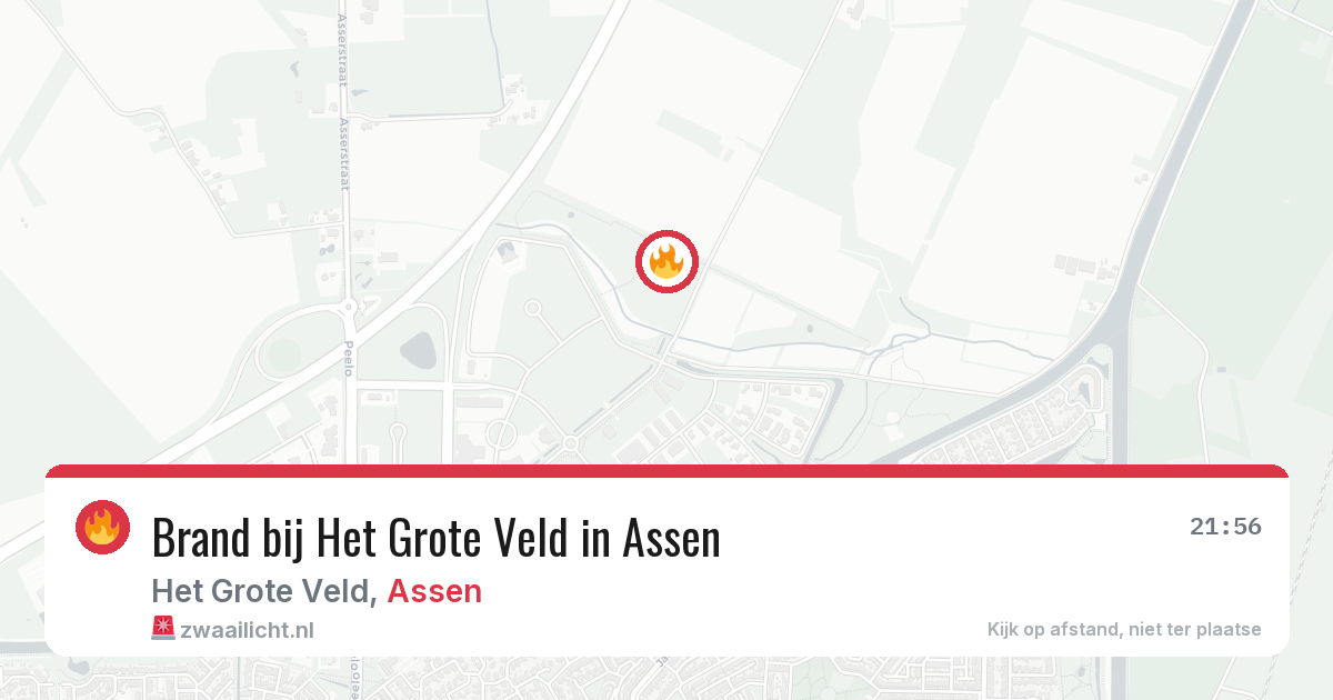 Brand bij Het Grote Veld in Assen — 3 aug 2026