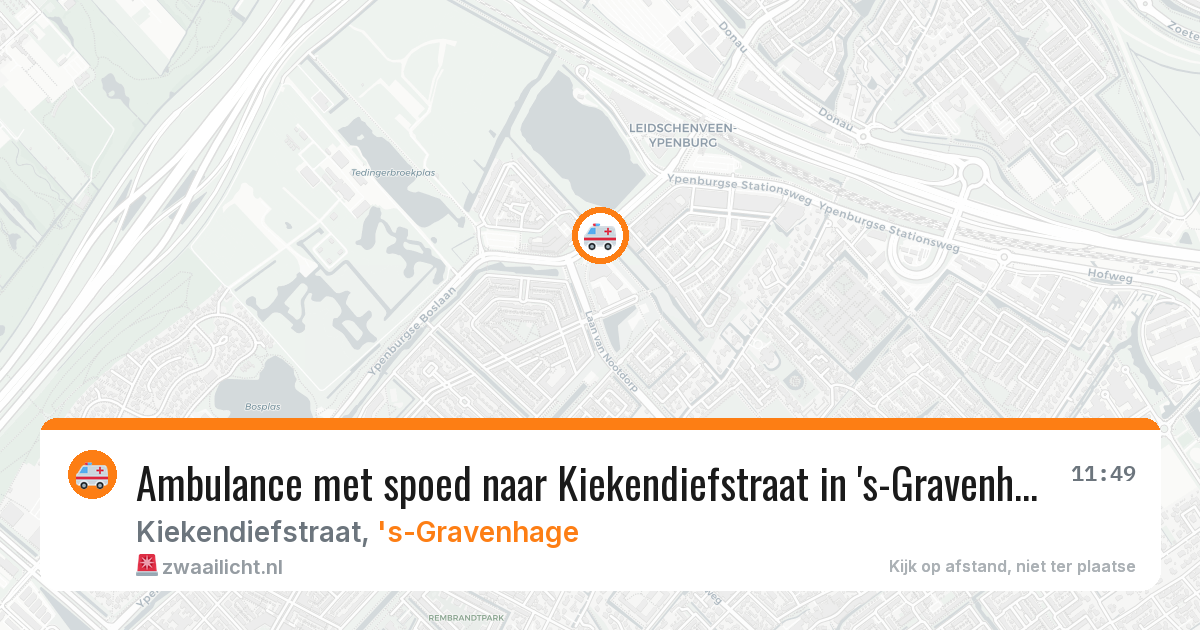 Ambulance met spoed naar Kiekendiefstraat in 's-Gravenhage — 24 mrt 2026