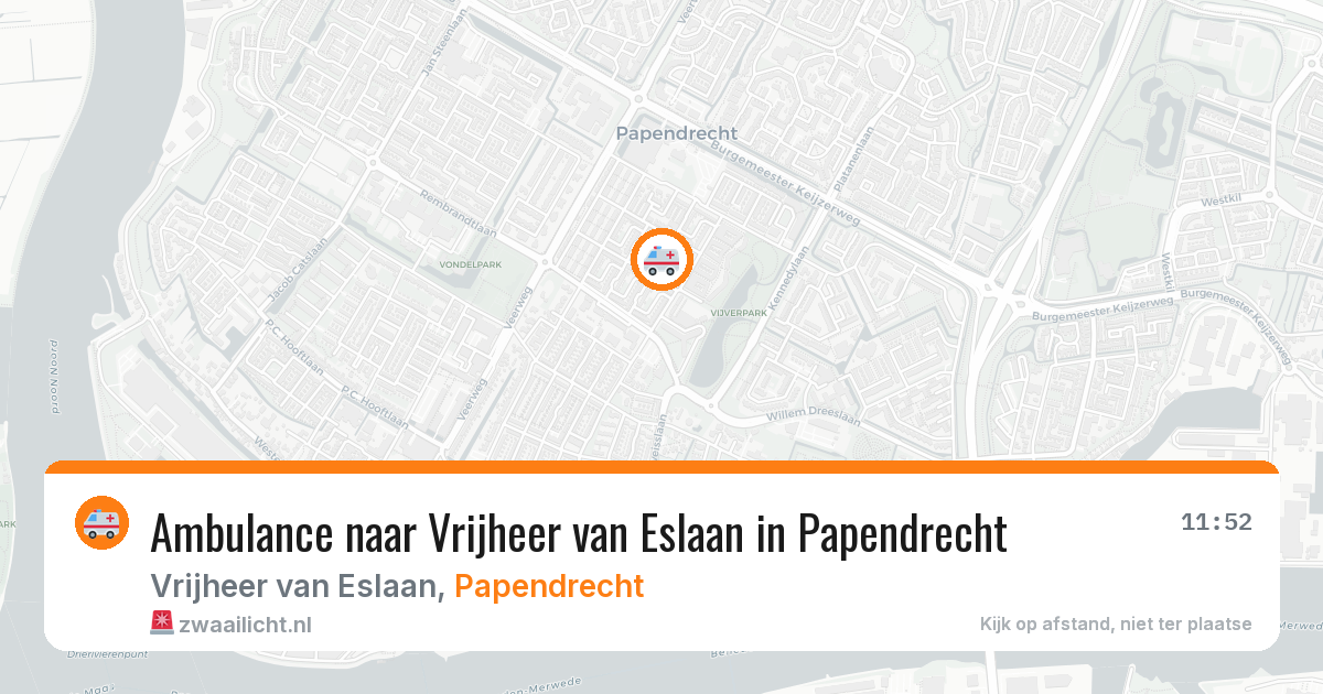 Ambulance naar Vrijheer van Eslaan in Papendrecht — 22 mrt 2026