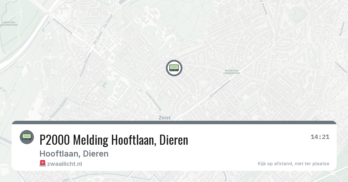 P2000 Melding Hooftlaan, Dieren — 4 feb 2026