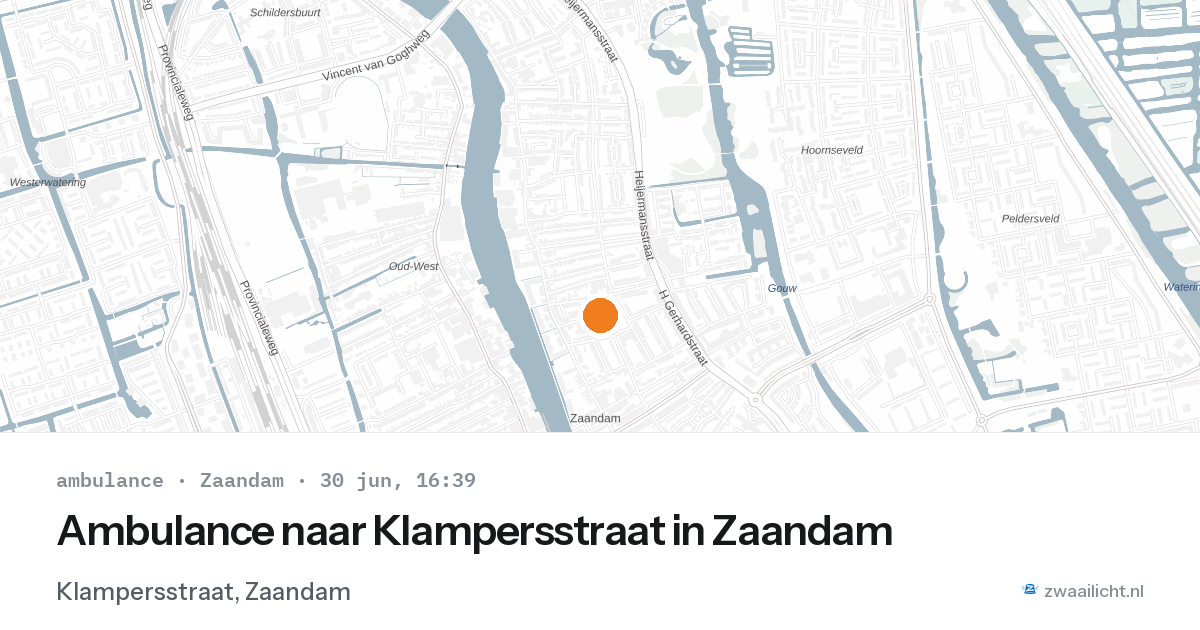 Ambulance naar Klampersstraat in Zaandam — 30 jun 2026
