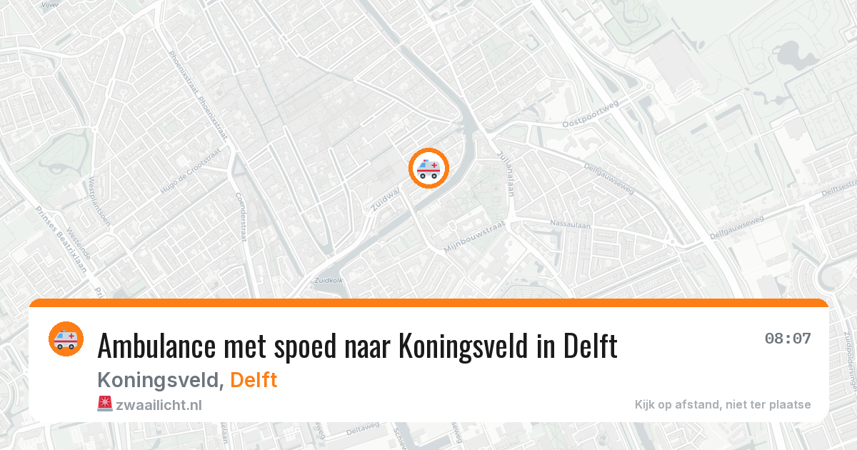 Ambulance met spoed naar Koningsveld in Delft — 23 jul 2026