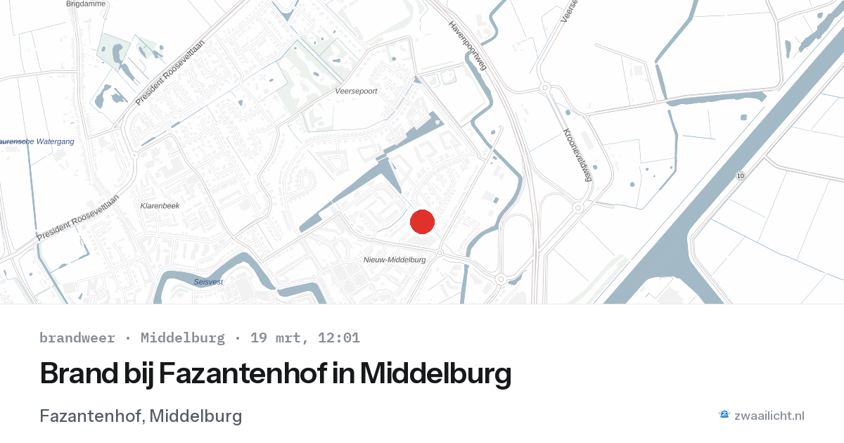 Brand bij Fazantenhof in Middelburg — 19 mrt 2026