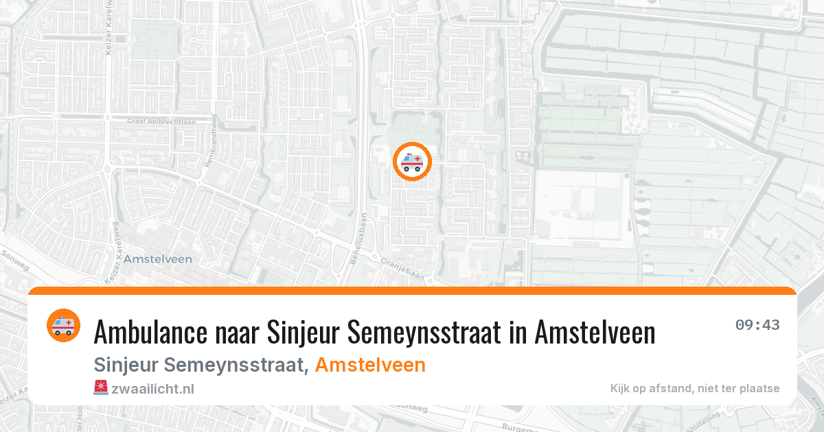 Ambulance naar Sinjeur Semeynsstraat in Amstelveen — 8 mei 2026