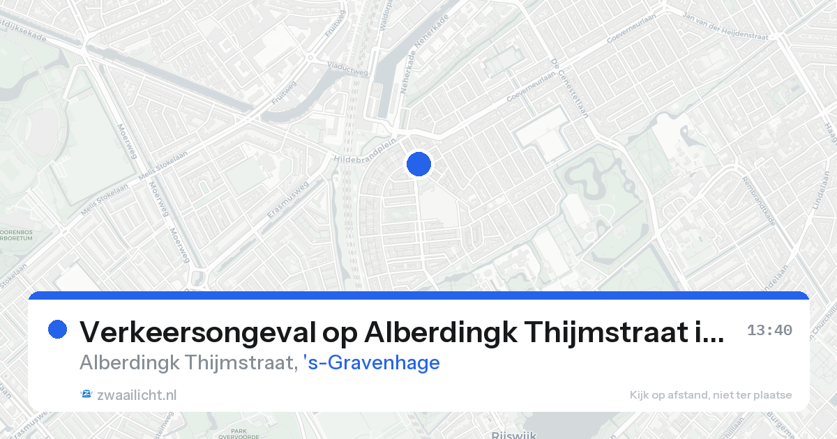 Verkeersongeval op Alberdingk Thijmstraat in 's-Gravenhage — 21 aug 2026
