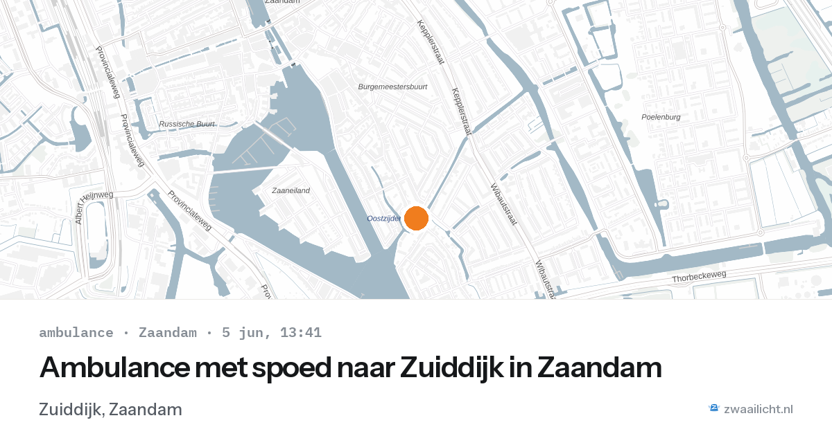 Ambulance met spoed naar Zuiddijk in Zaandam — 5 jun 2026