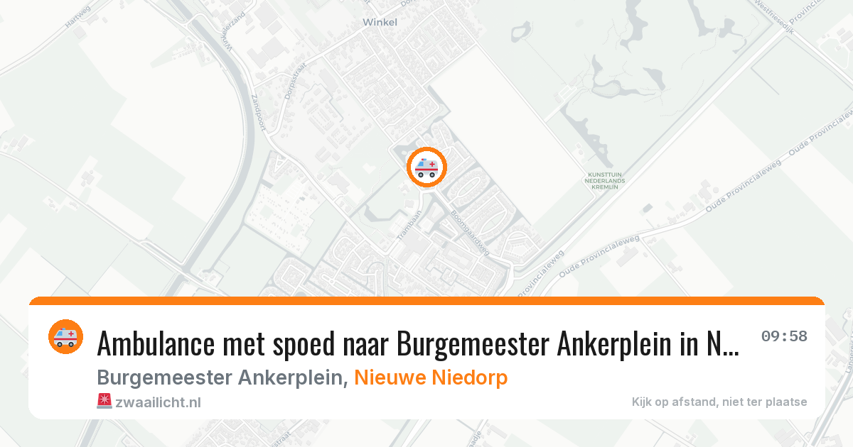 Ambulance met spoed naar Burgemeester Ankerplein in Nieuwe Niedorp — 17 jan 2026
