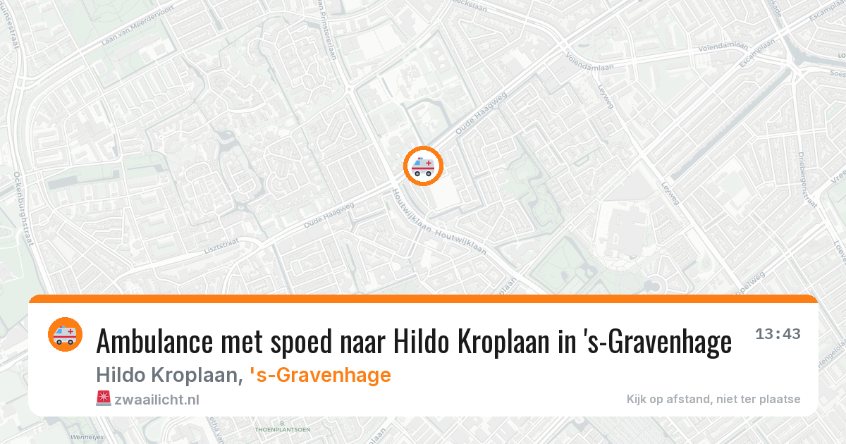 Ambulance met spoed naar Hildo Kroplaan in 's-Gravenhage — 2 apr 2026
