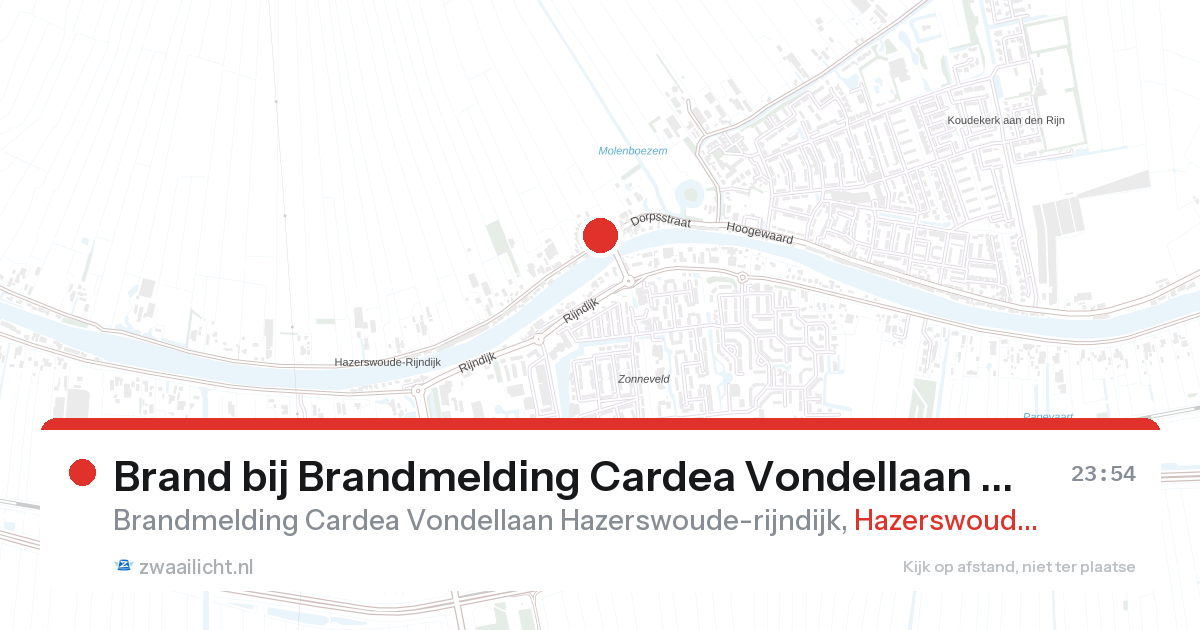Brand bij Brandmelding Cardea Vondellaan Hazerswoude-rijndijk in Hazerswoude-Rijndijk — 6 mei 2026