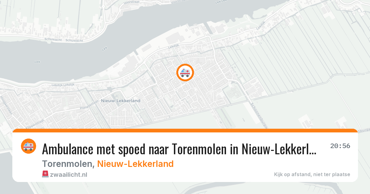 Ambulance met spoed naar Torenmolen in Nieuw-Lekkerland — 29 jan 2026