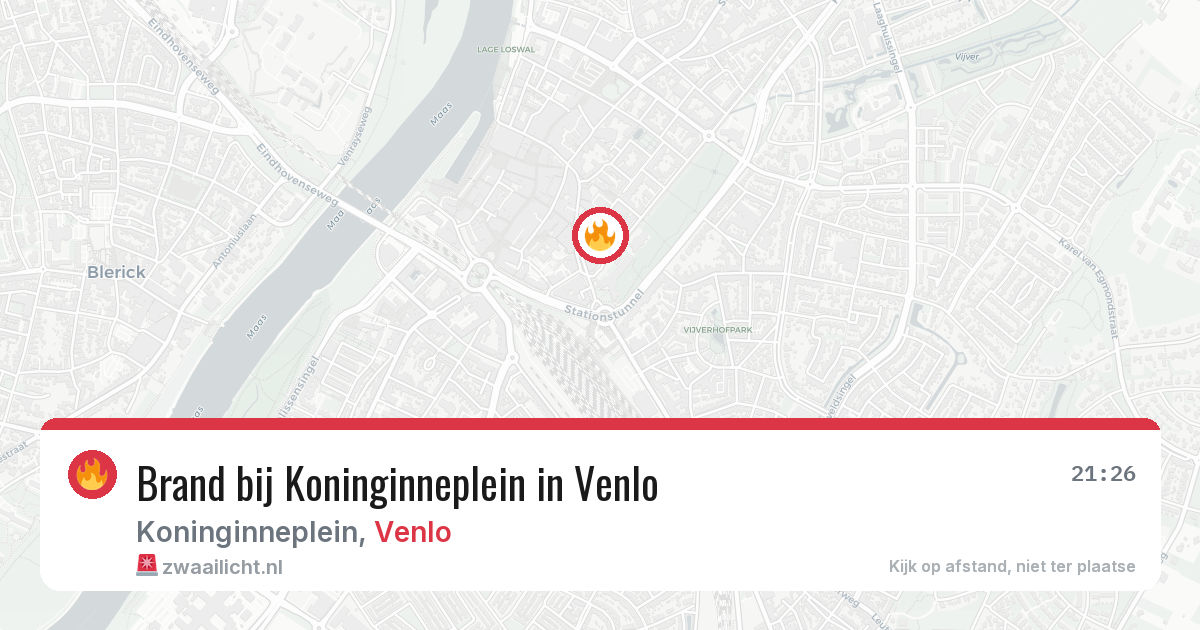 Brand bij Koninginneplein in Venlo — 4 jul 2026