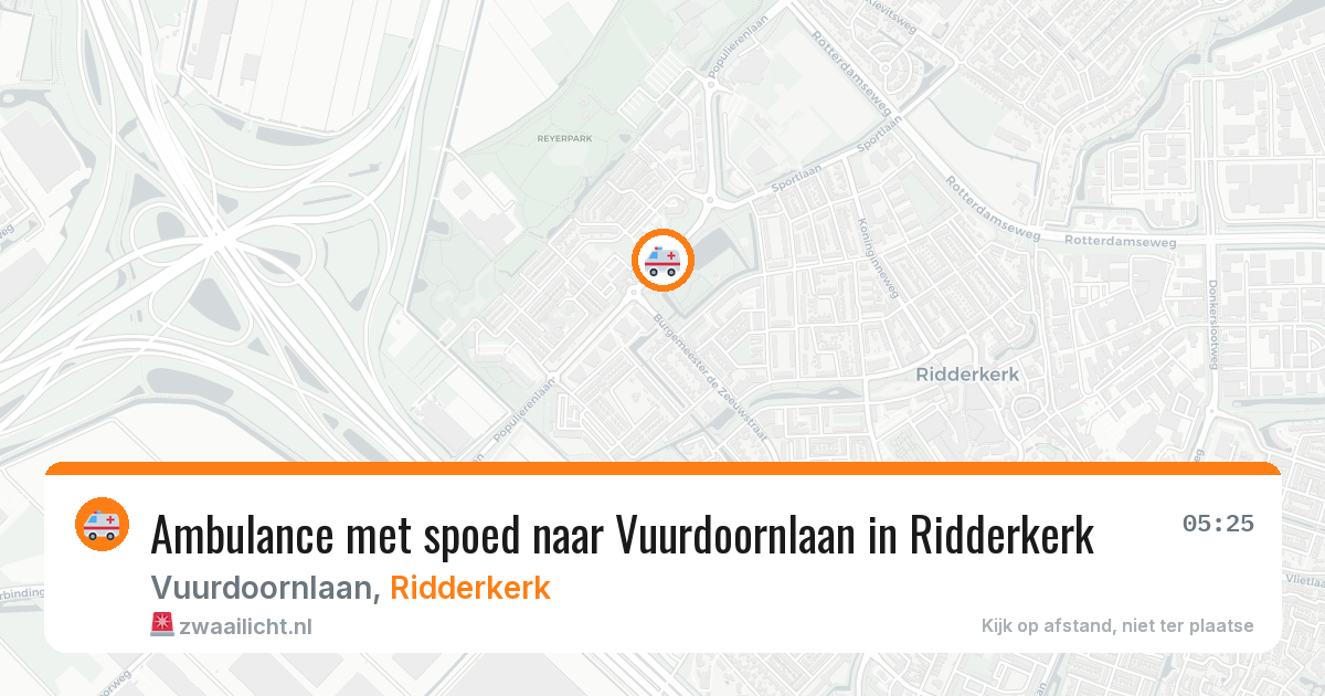 Ambulance met spoed naar Vuurdoornlaan in Ridderkerk — 6 apr 2026