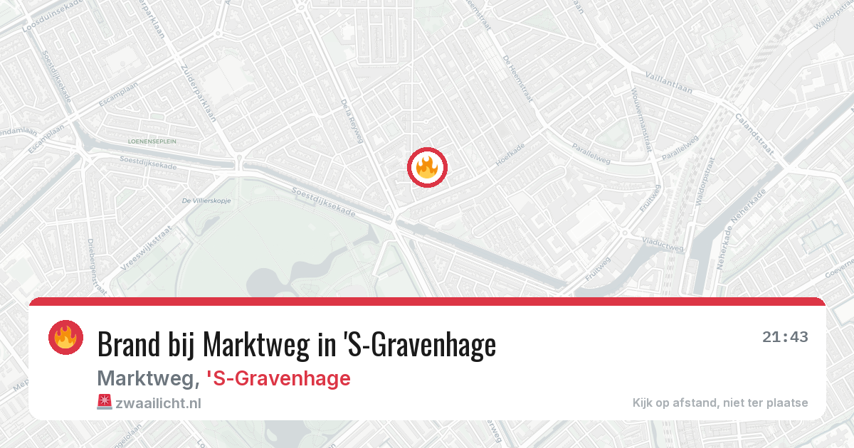 Brand bij Marktweg in 'S-Gravenhage — 31 jul 2026