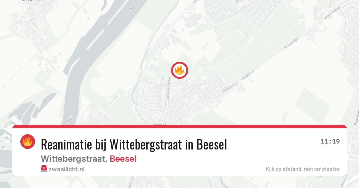 Reanimatie bij Wittebergstraat in Beesel — 15 mrt 2026